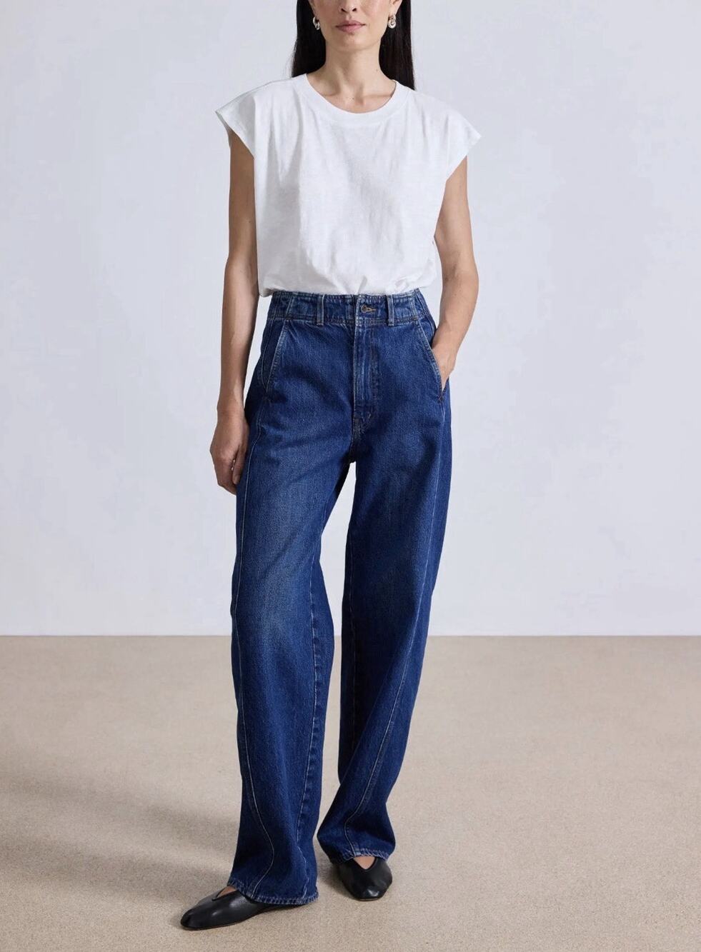 Apiece Apart Meridian Jean Tulum Wash High Rise Wide Leg Denim Size 24